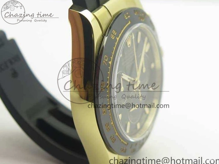 Daytona 1:1 Clone 116518 LN YG Dial Best Black ARF Rubber A4130 On Strap Super Edition 0303